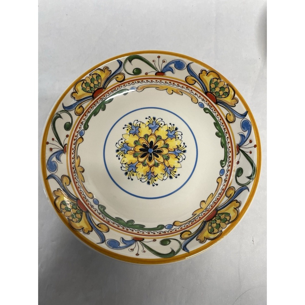 CMG Made In Portugal Plate Set Of Two 8" Luncheon Size Yellow Floral